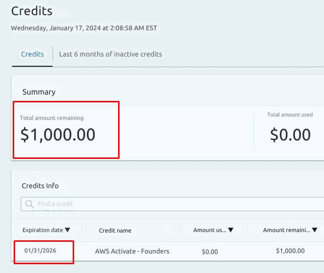 Buy AWS Credits Accounts With $1,000