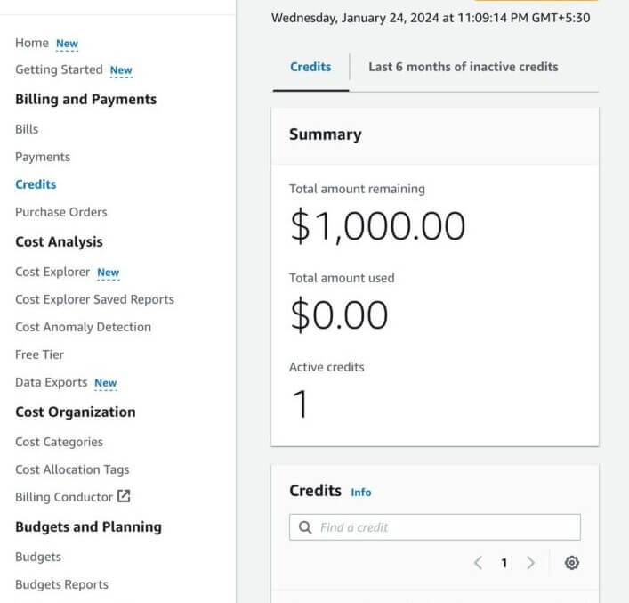 Buy AWS Credits Accounts With $1,000